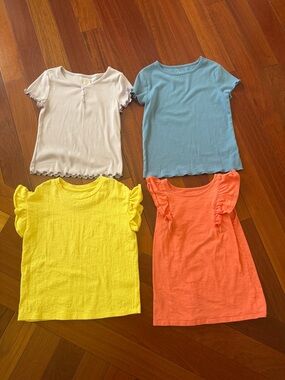 Girls' Short Sleeve Tops - Blue, Yellow, Coral, Cream